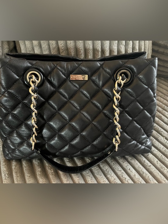 kate spade Handbags - kate spade Black Quilted Shoulder Bag with Gold Chain Handles